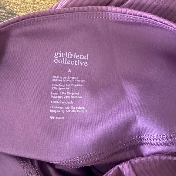 Girlfriend Collective RIB High-Rise Legging in Goji Small - Picture 6 of 6